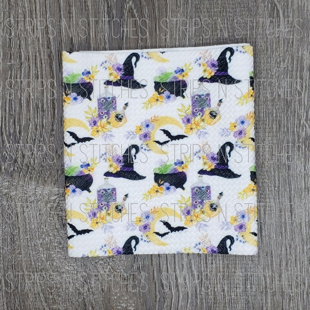 Purple Floral Witches Potion- Fabric Strip- Bow Making- Headwrap- Scrunchies