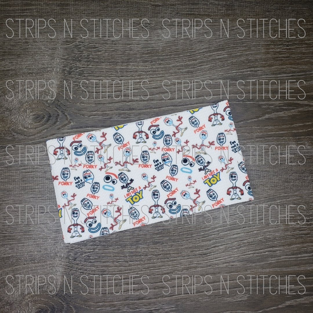Forky- I am not a toy- Fabric Strip- Bow Making- Headwrap- Scrunchies