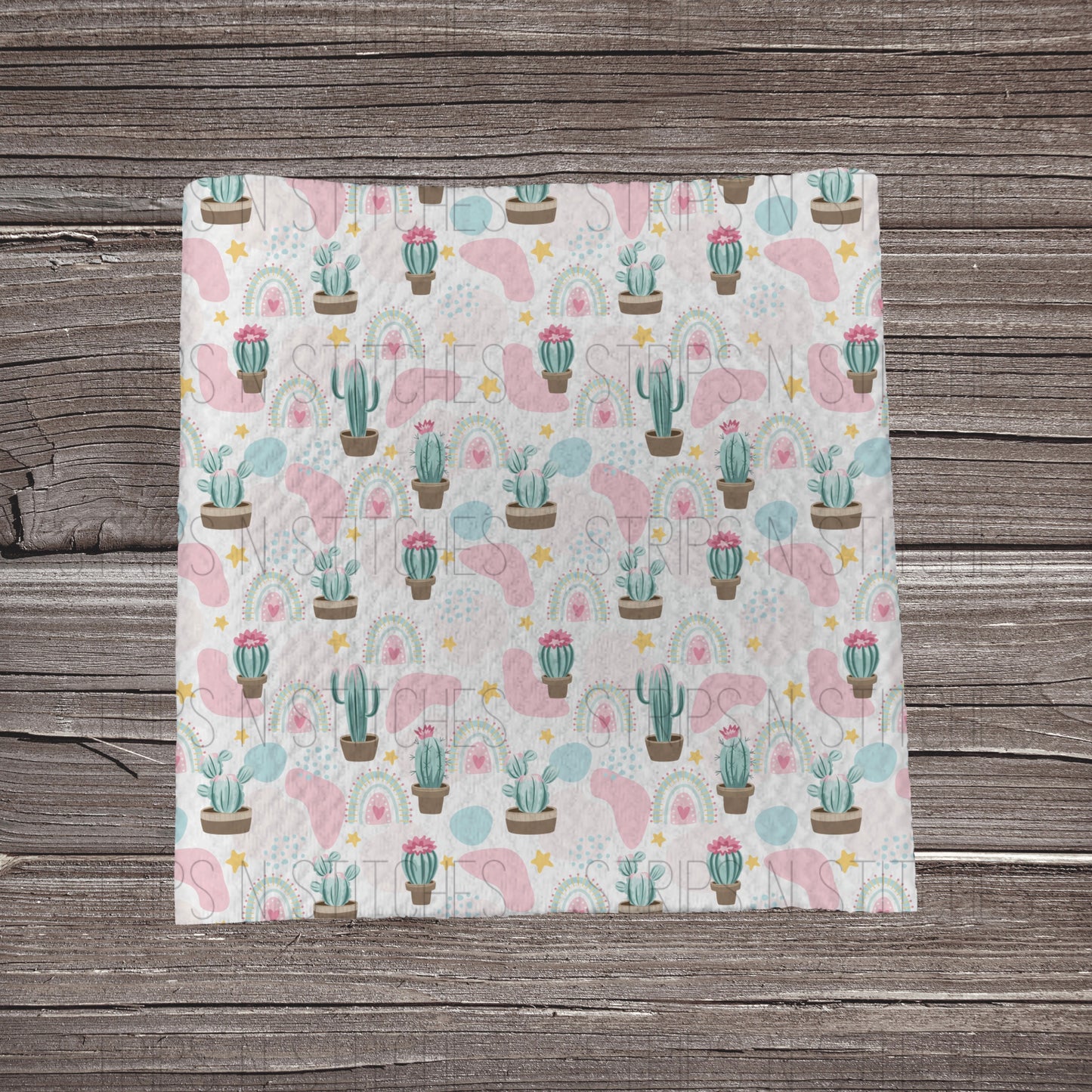 Pink Cactus | Fabric Strip- Bow Making- Headwrap- Scruncie