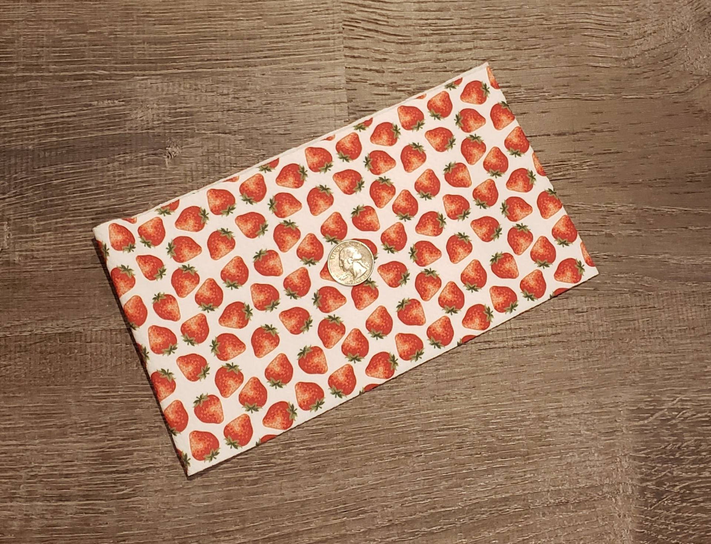 Strawberry Fabric Strip- Bow Making- Headwrap- Scrunchies