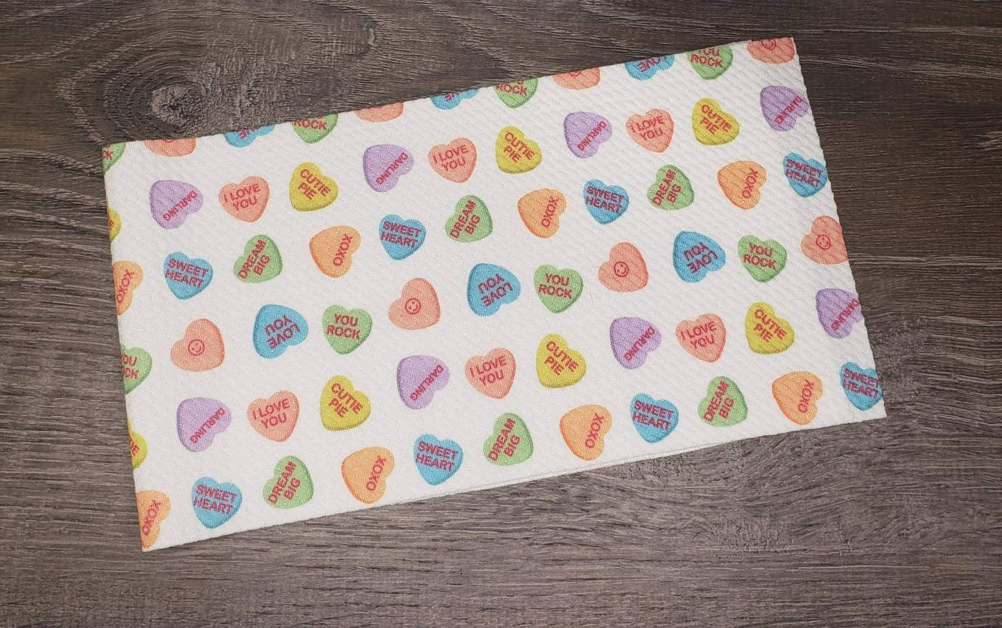 Conversation Hearts Fabric Strip- Bow Making- Headwrap- Scrunchies