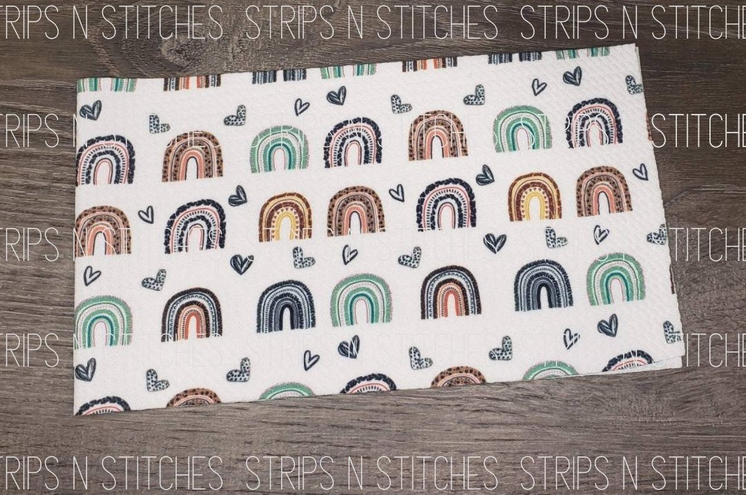 Animal Print Rainbow Fabric Strip- Bow Making- Headwrap- Scrunchies