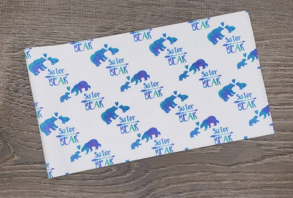 Sister Bear Fabric Strip- Bow Making- Headwrap- Scrunchies