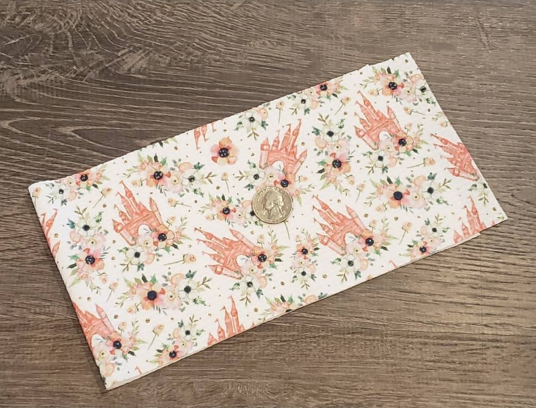 Pink Castle Fabric Strip- Bow Making- Headwrap- Scrunchies