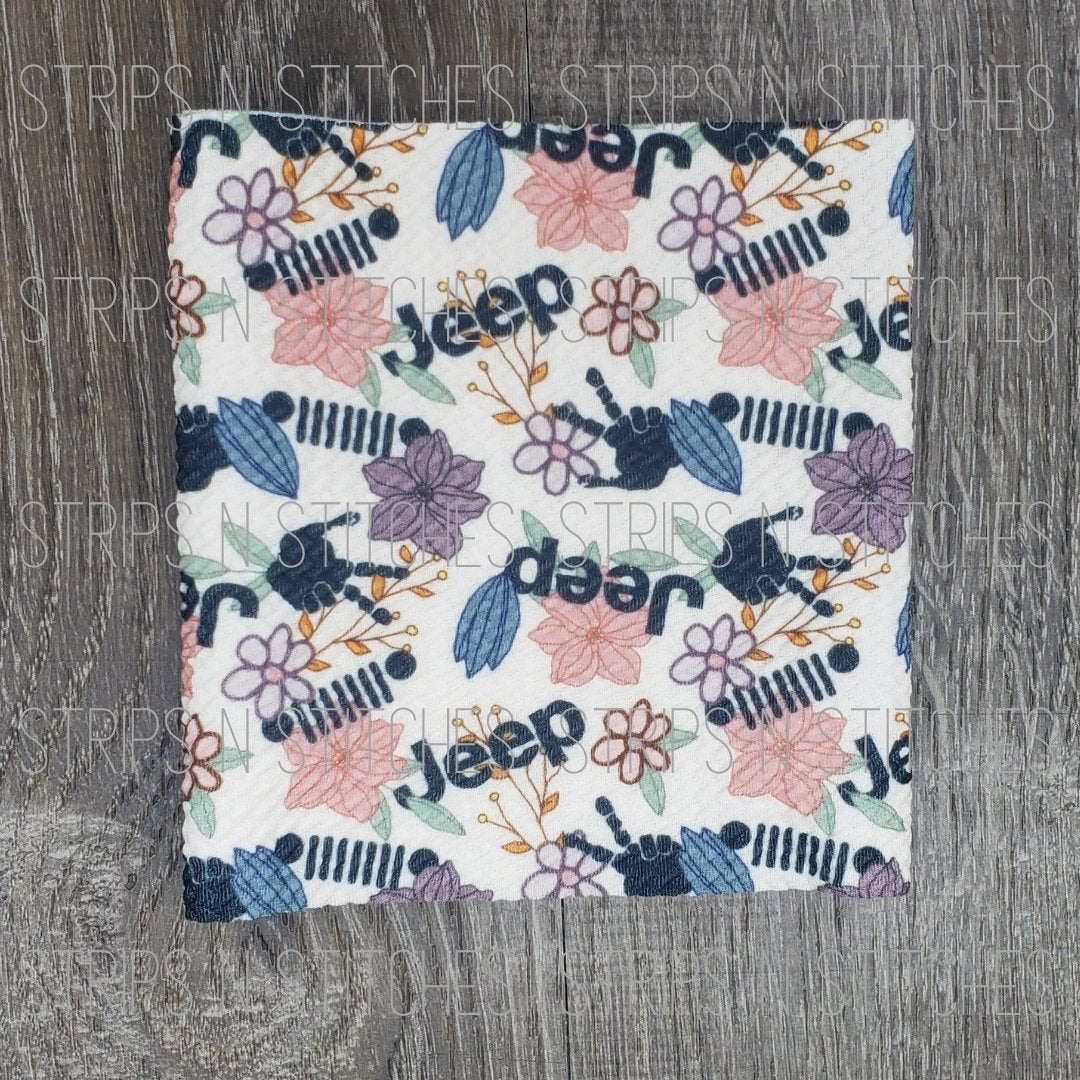 Floral Jeep | Fabric Strip- Bow Making- Headwrap- Scrunchies