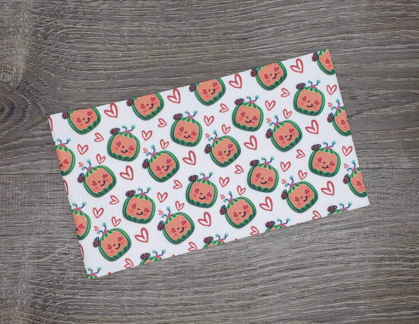 Cocomelon Hearts Fabric Strip- Bow Making- Headwrap- Scrunchies