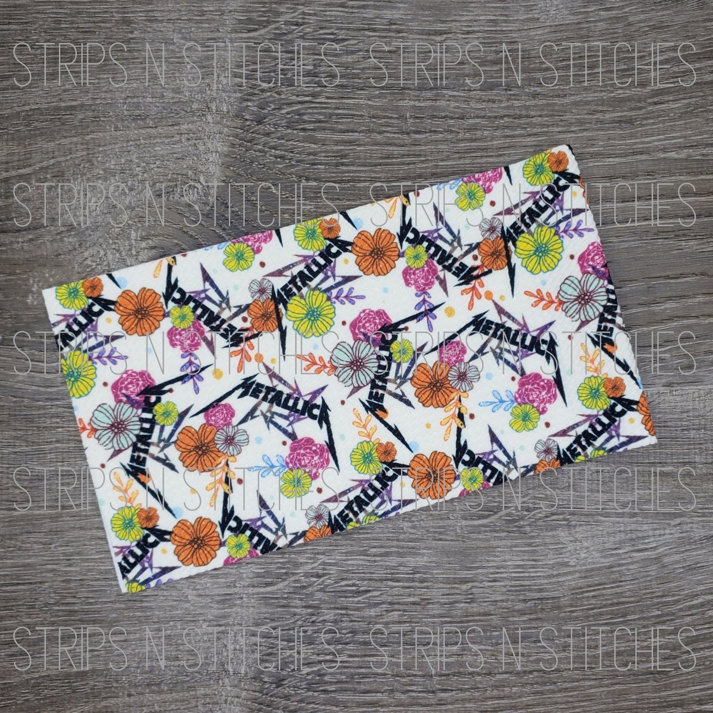 Floral Metallica - Fabric Strip- Bow Making- Headwrap- Scrunchies