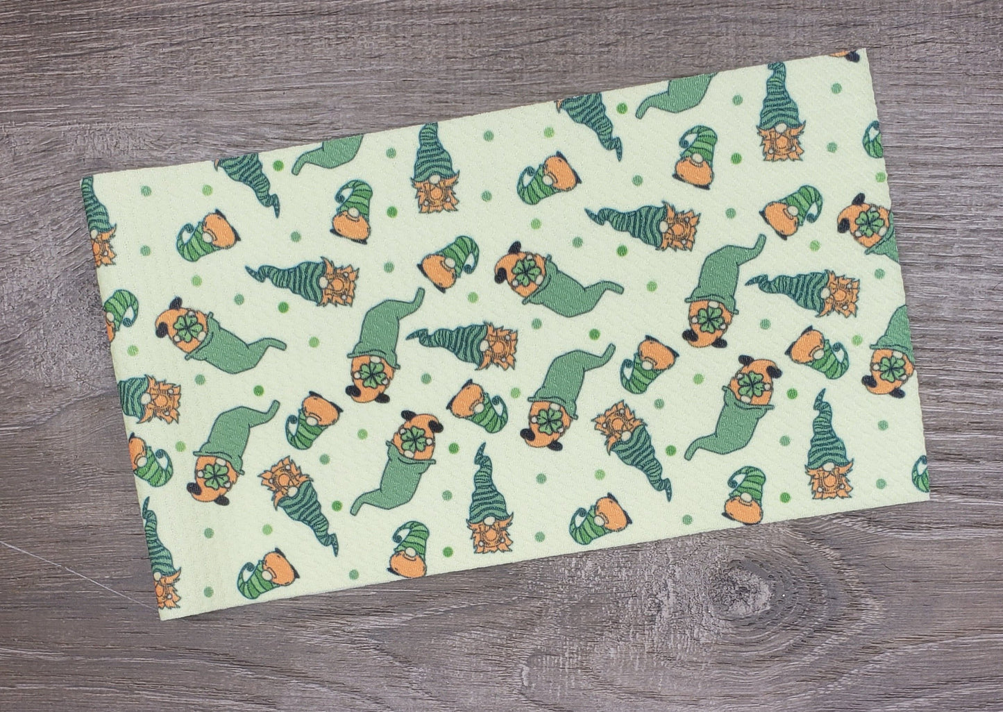 St. Paddy's Day Gnomes Fabric Strip- Bow Making- Headwrap- Scrunchies