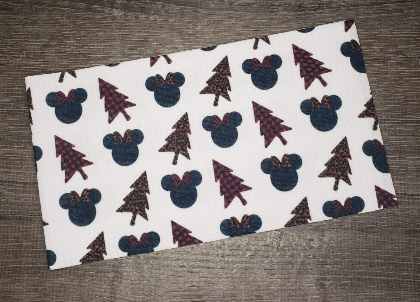 Buffalo Plaid/Cheetah Girl Mouse Fabric Strip- Bow Making- Headwrap- Scrunchies