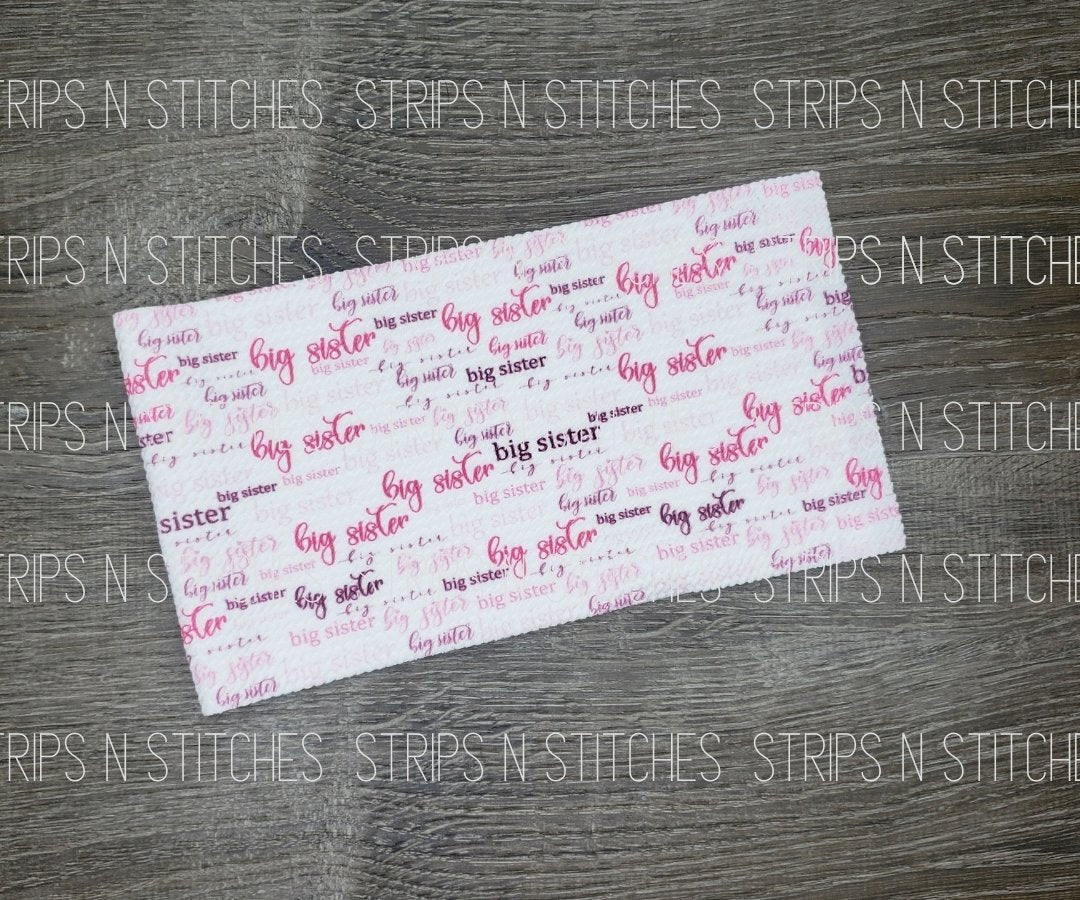 Big Sister- Pink Fabric Strip- Bow Making- Headwrap- Scrunchies