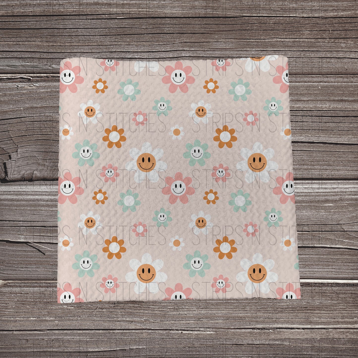 Pink Boho Smiles & Flowers | Fabric Strip- Bow Making-