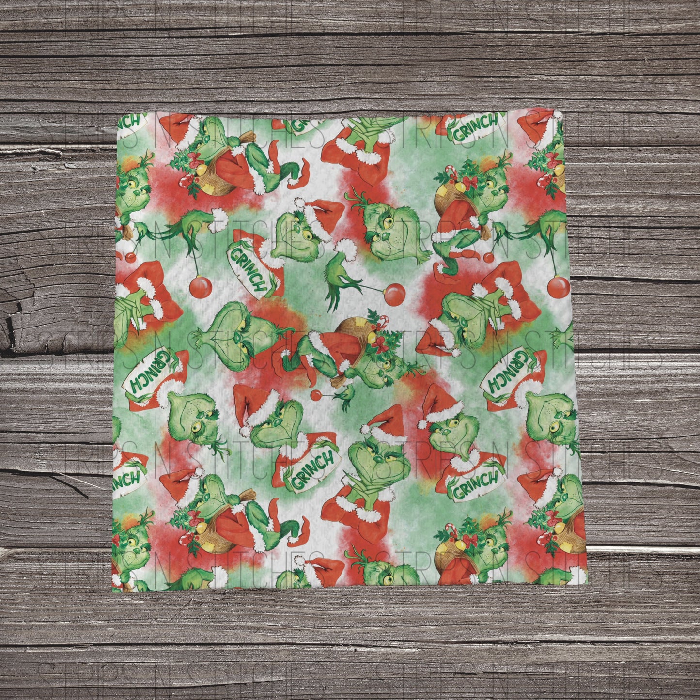 Grinch Splatter | Fabric Strip- Bow Making- Headwrap- Scrunchies