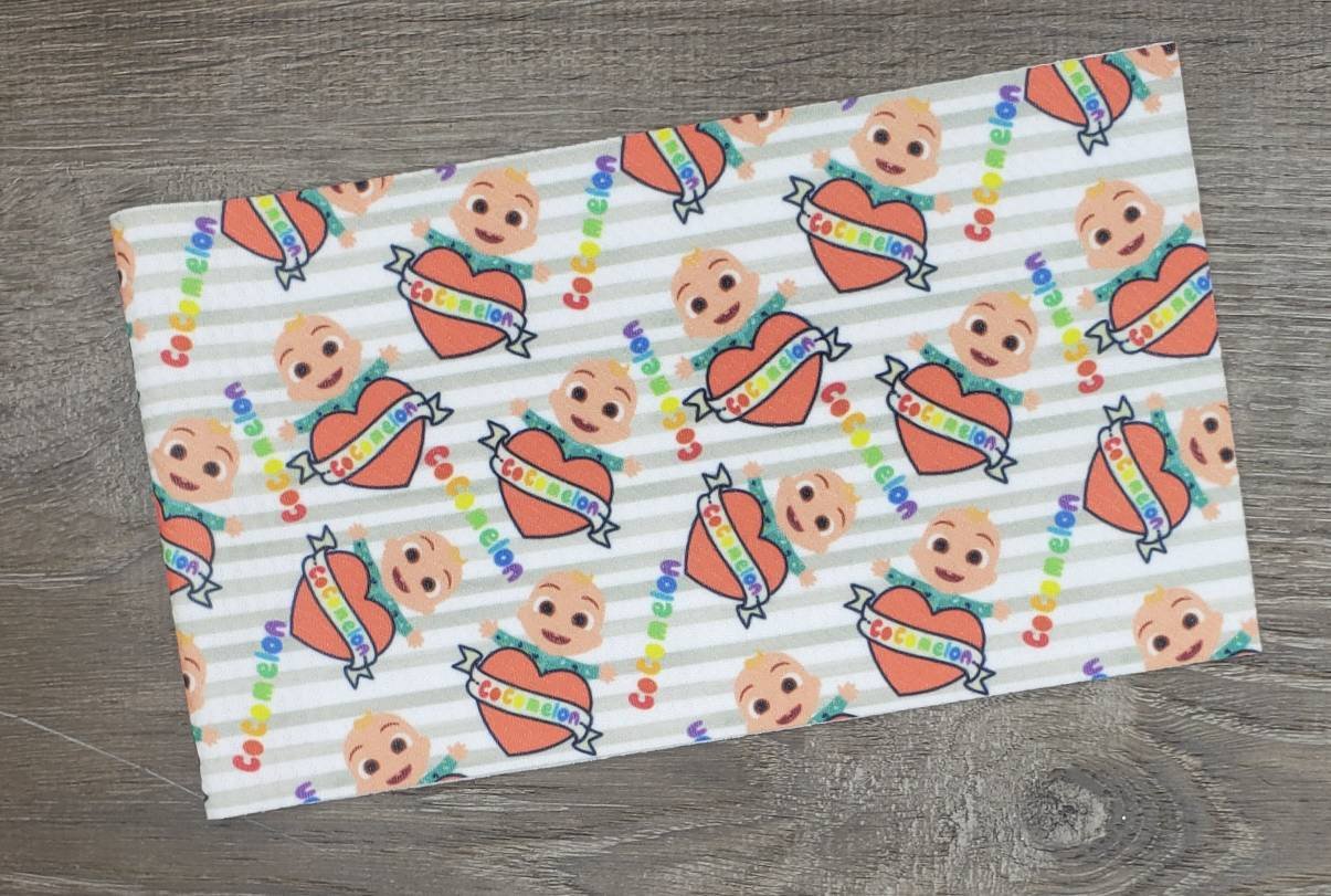 Valentine Cocomelon Fabric Strip- Bow Making- Headwrap- Scrunchies