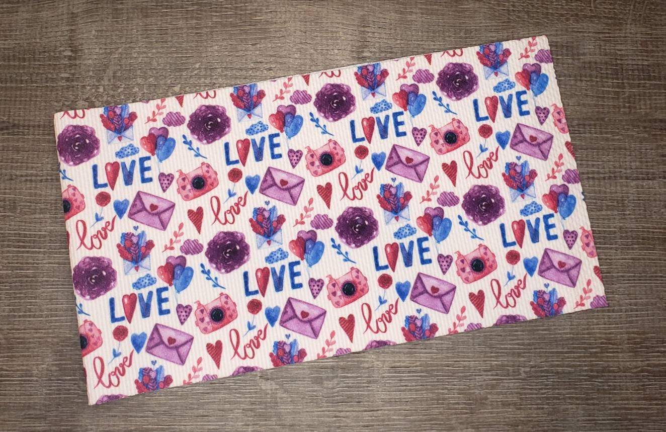 Love Fabric Strip- Bow Making- Headwrap- Scrunchies