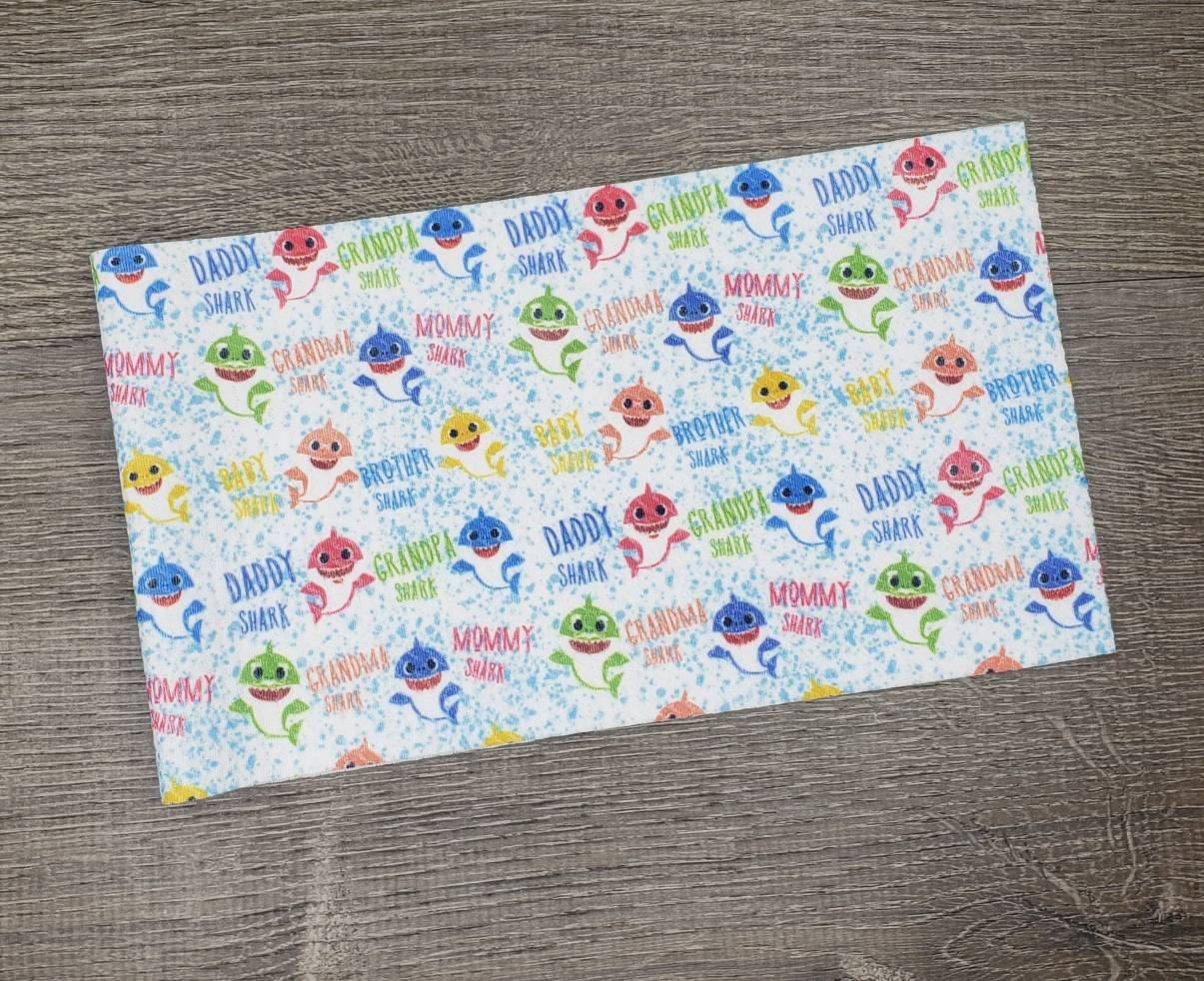 Doo Doo Sharks Fabric Strip- Bow Making- Headwrap- Scrunchies