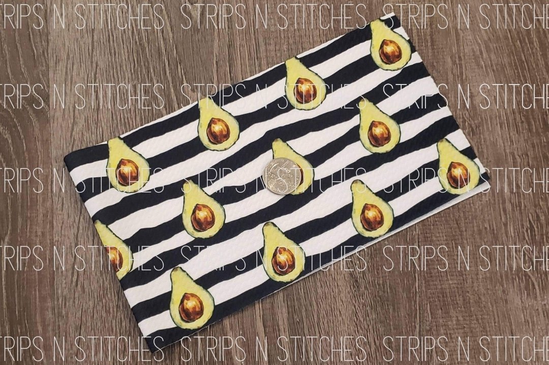 Avocado with Stripes Bullet Fabric Strip- Bow Making-