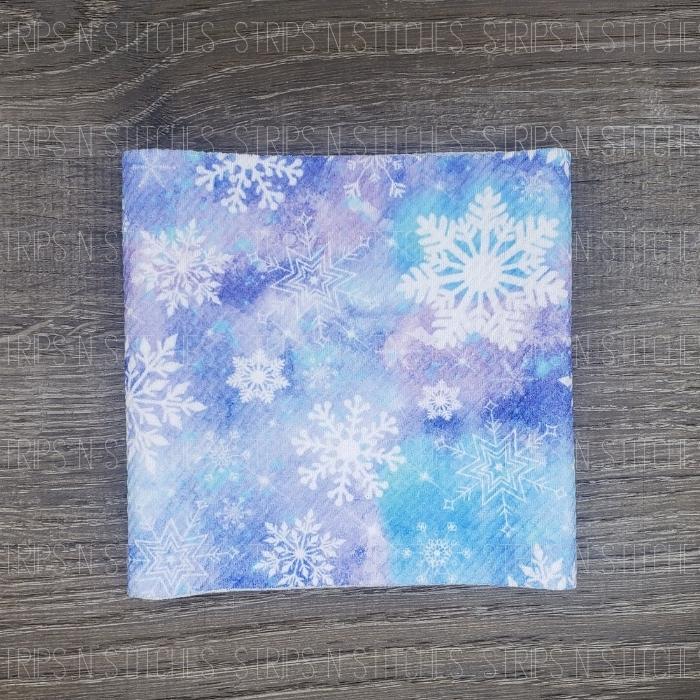 Iridescent Snowflakes-Darker Blue | Bow Making | Headwrap | Scrunchies