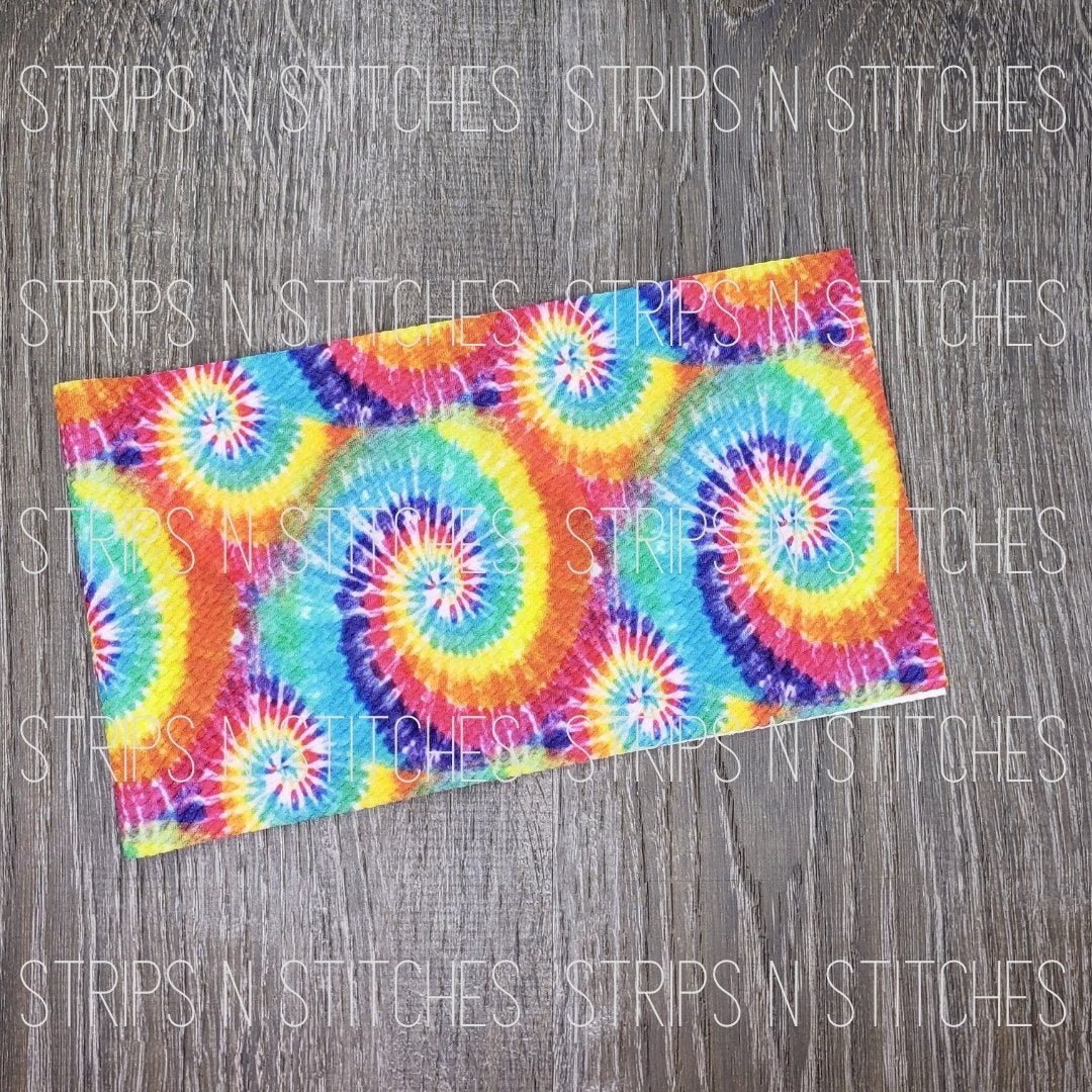 Rainbow Tie Dye Fabric Strip- Bow Making- Headwrap- Scrunchies