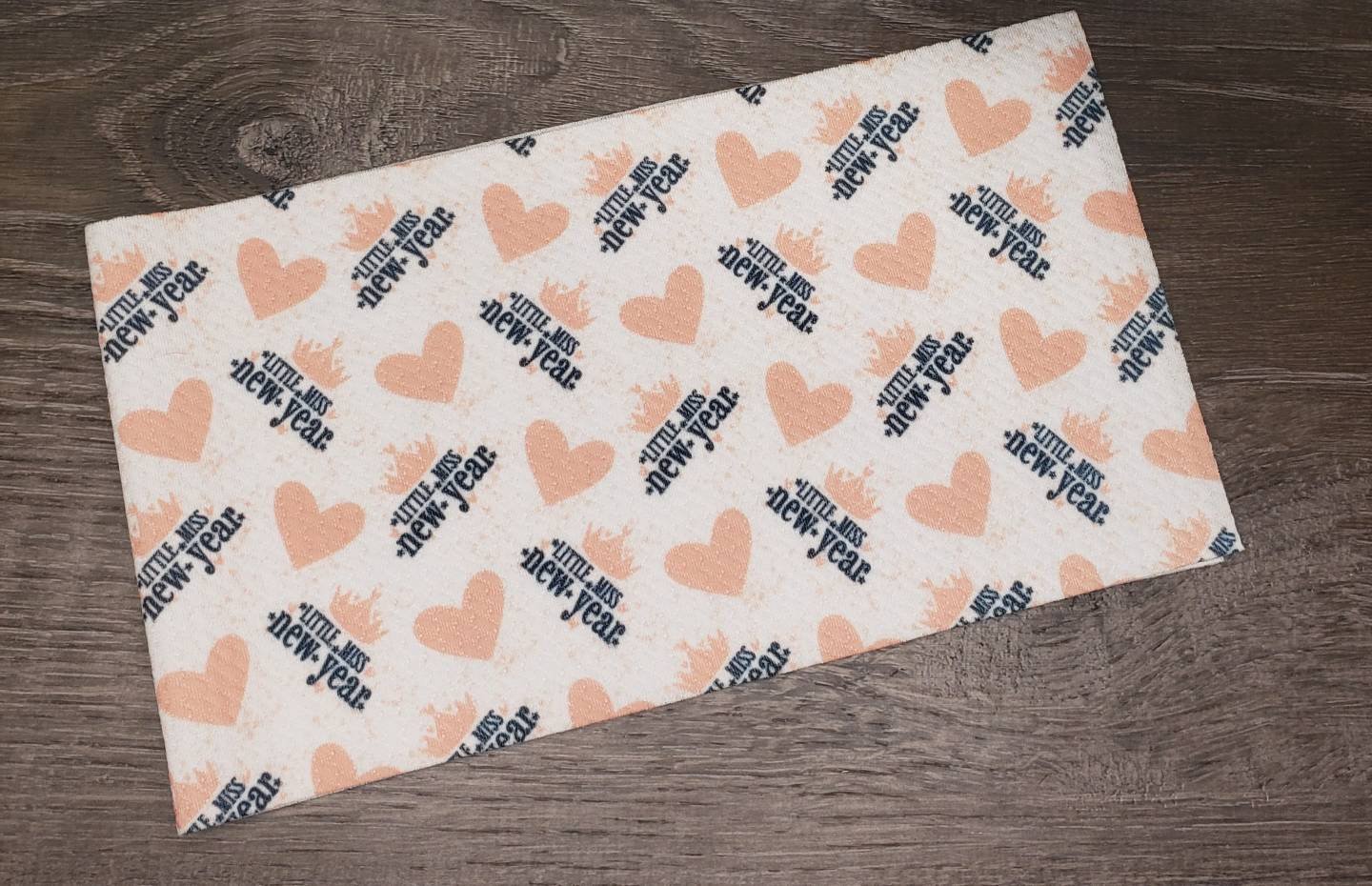 Little Miss New Year Hearts Fabric Strip- Bow Making- Headwrap- Scrunchies