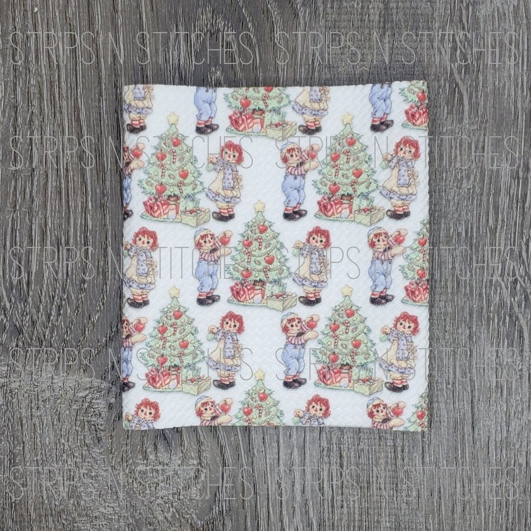 Raggedy Ann & Andy Christmas- Fabric Strip- Bow Making- Headwrap- Scrunchies