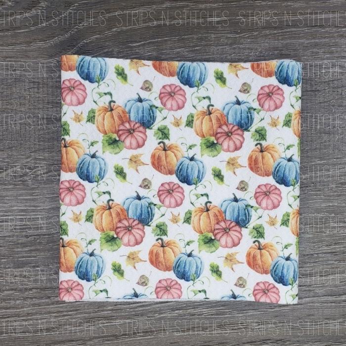 Watercolor Pink, Teal & Orange Pumpkins | Bow Making | Headwrap | Scrunchies