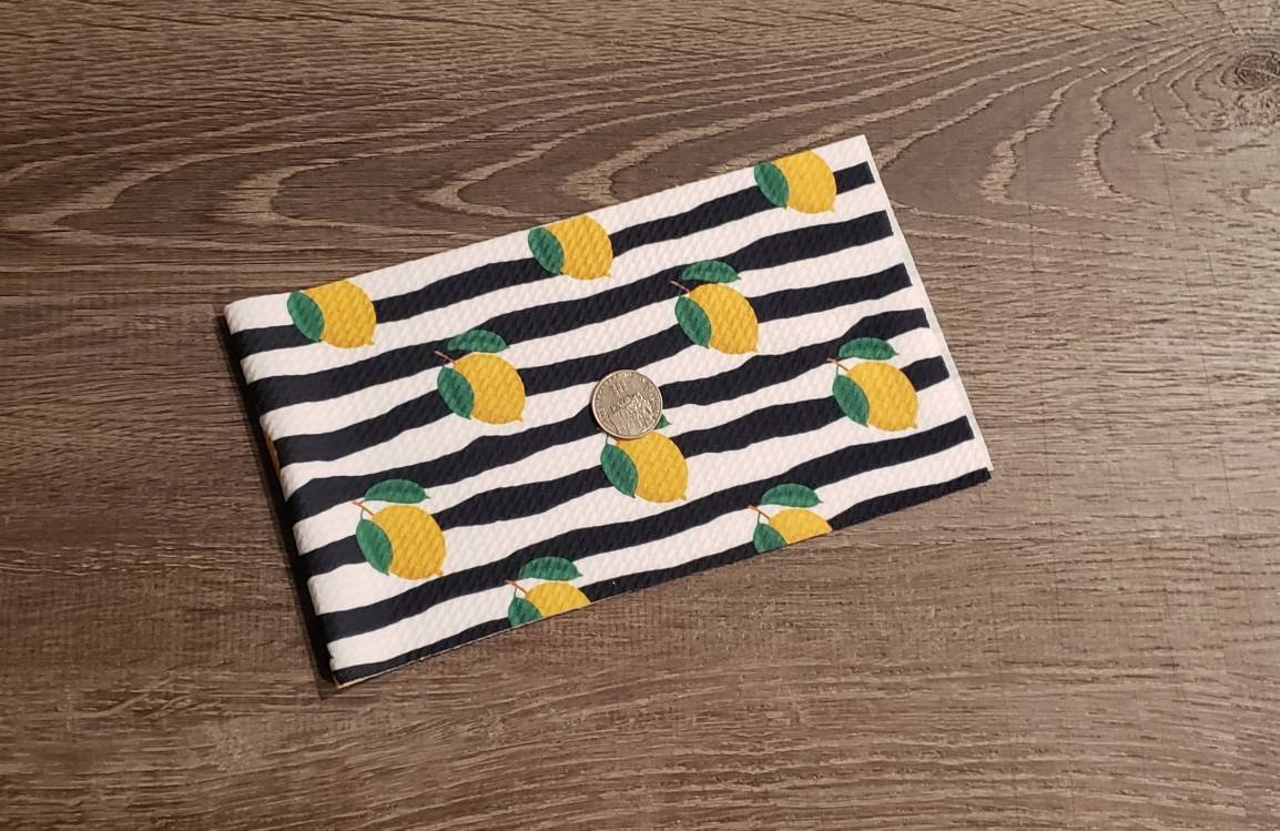 Lemon with Stripes 5”x18” Bullet Fabric Strip- Bow Making-