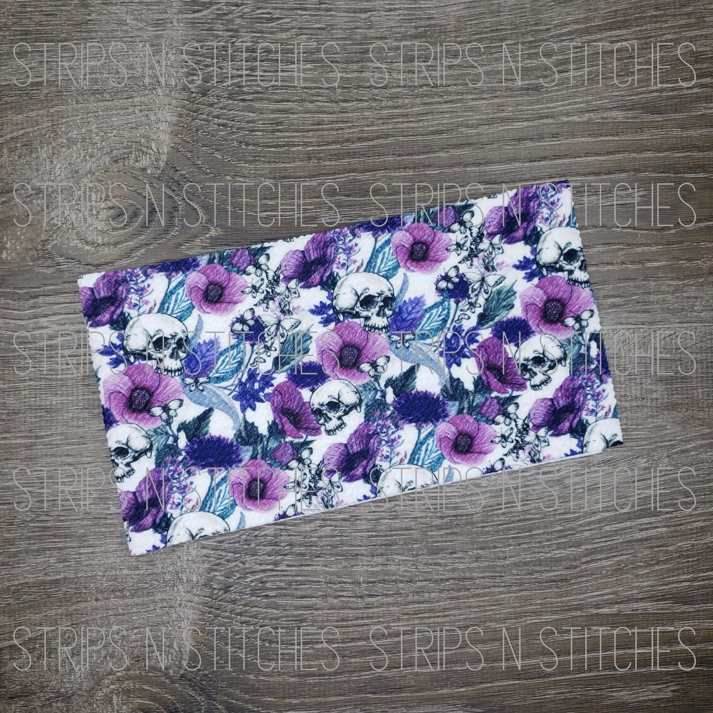 Floral Skulls - Fabric Strip- Bow Making- Headwrap- Scrunchies