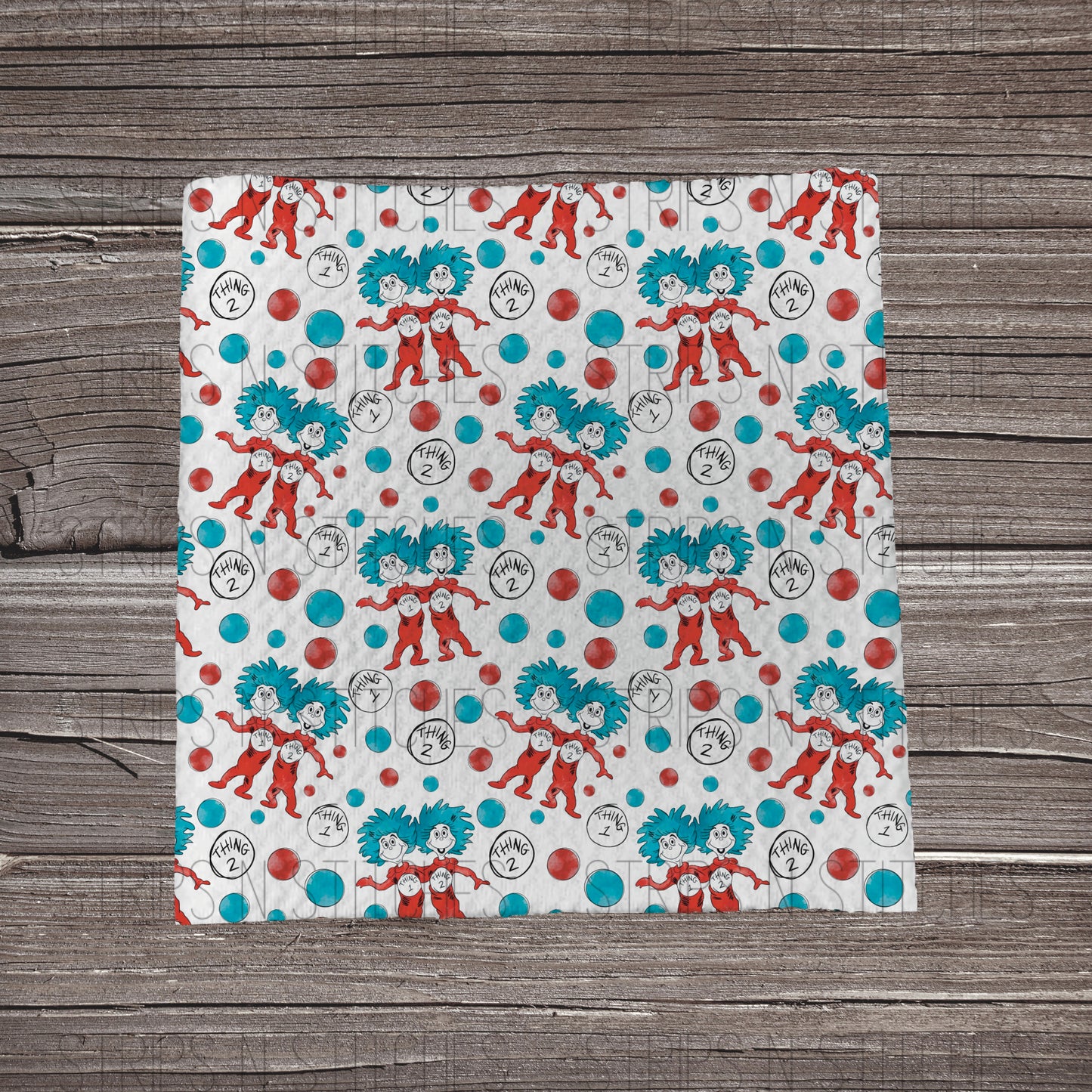 Thing 1 & Thing 2 White | Fabric Strip- Bow Making- Headwrap- Scrunchies