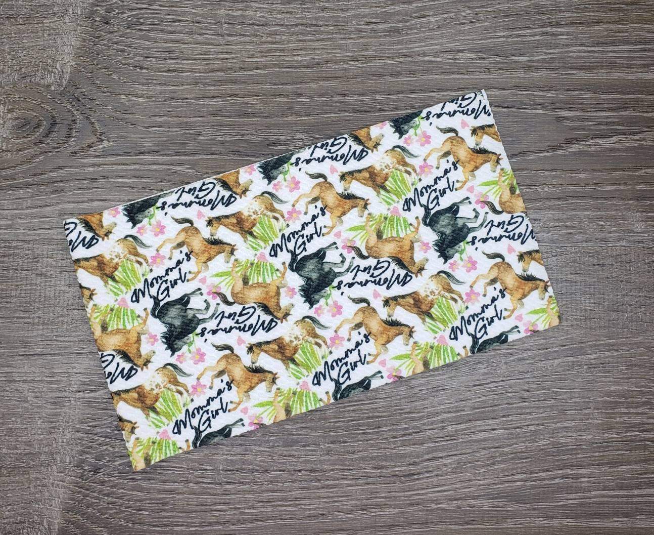 Mommy's Girl w/ horses Fabric Strip- Bow Making- Headwrap- Scrunchies