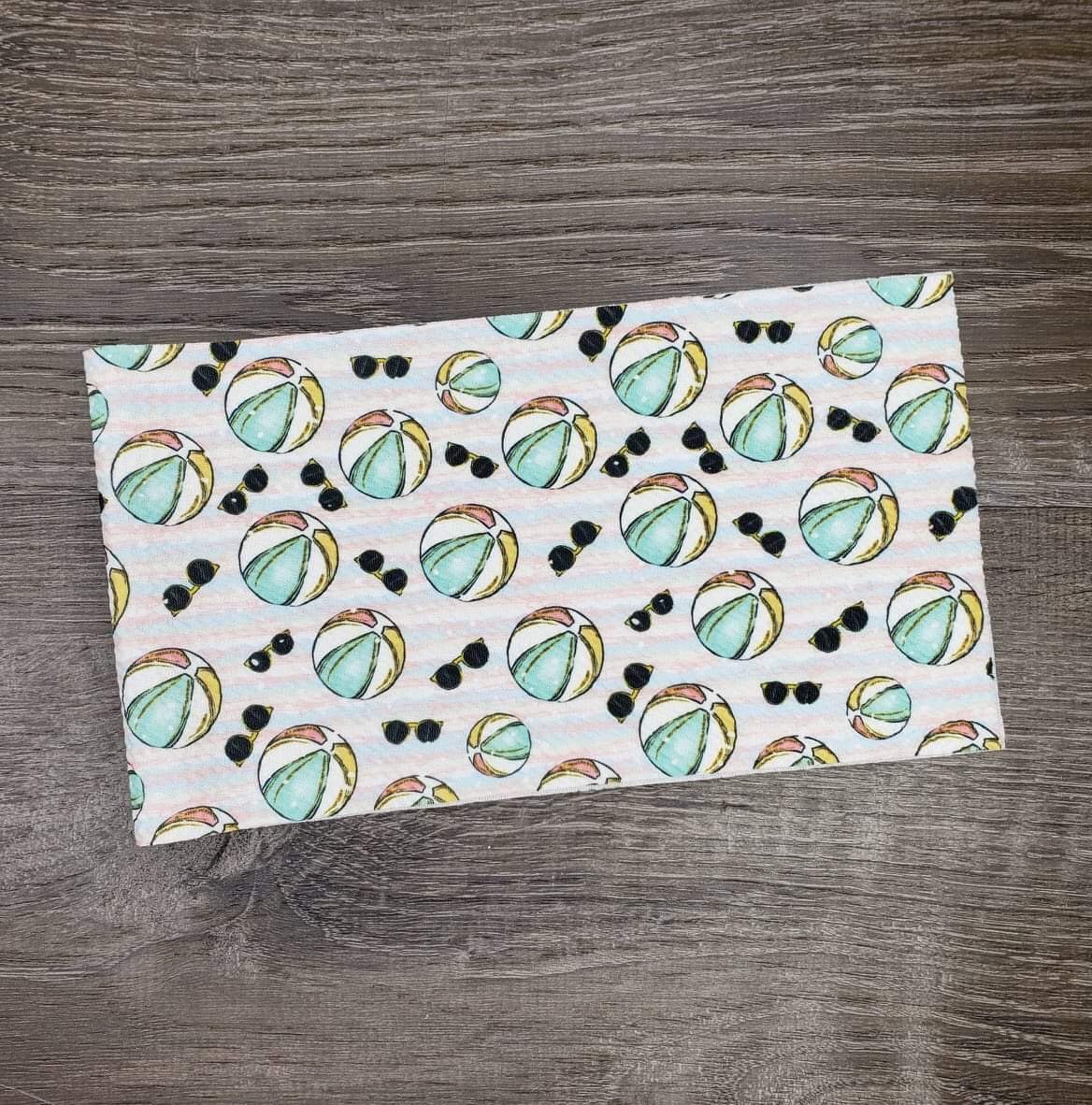 Beach Balls Fabric Strip- Bow Making- Headwrap- Scrunchies