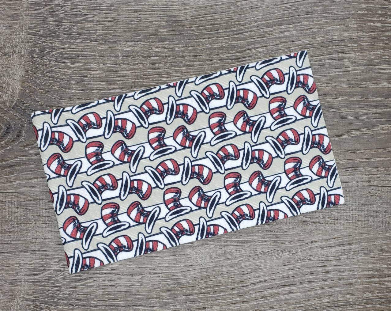 Hat & Stripes Fabric Strip- Bow Making- Headwrap- Scrunchies