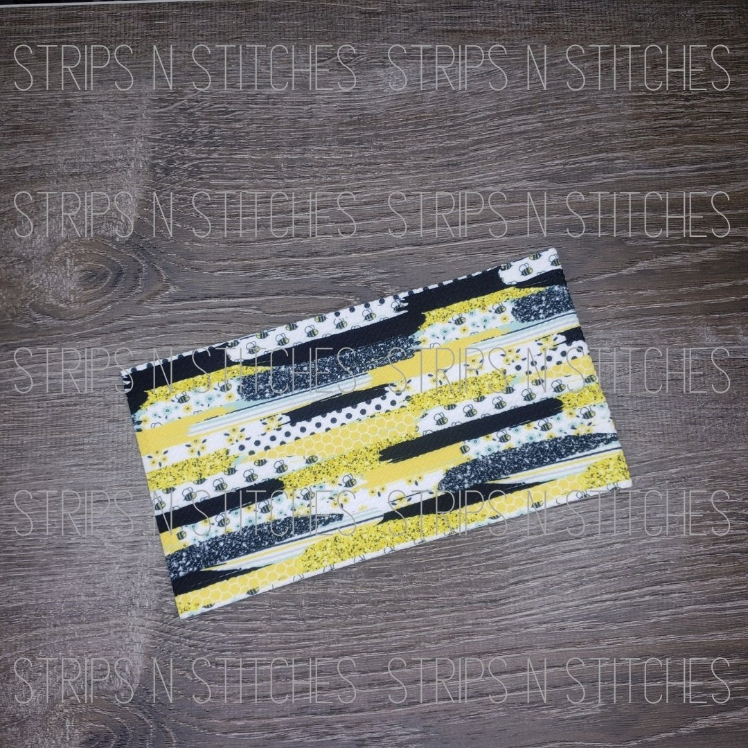 Bee Brushstrokes- Fabric Strip- Bow Making- Headwrap- Scrunchies