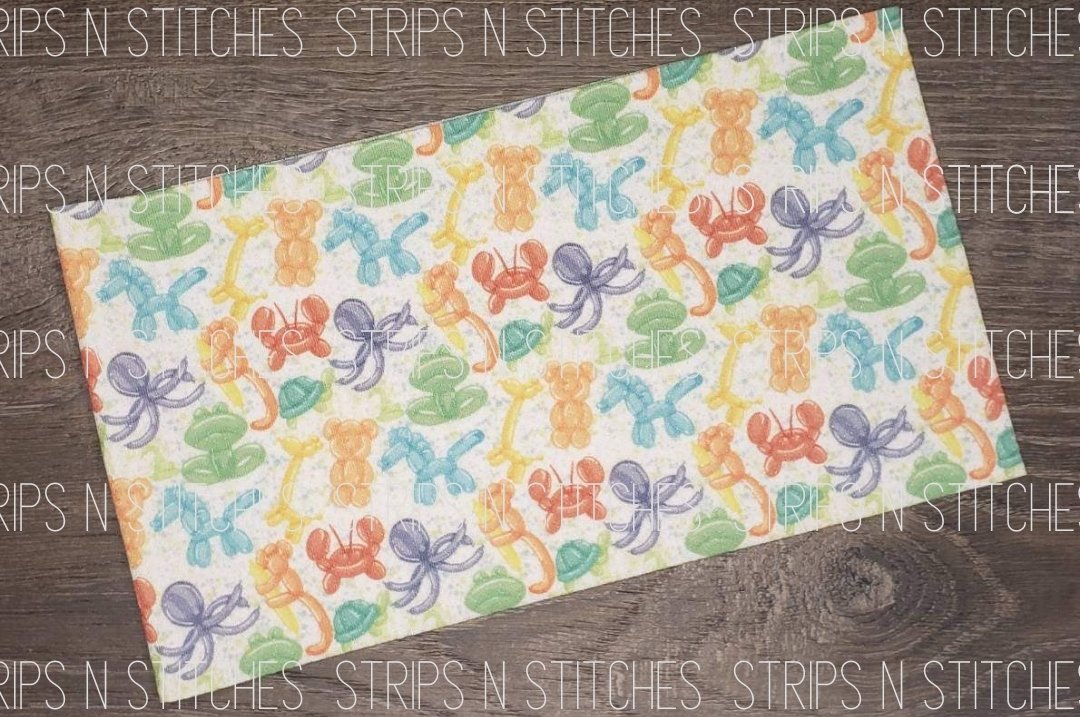 Animal Balloons Fabric Strip- Bow Making- Headwrap- Scrunchies