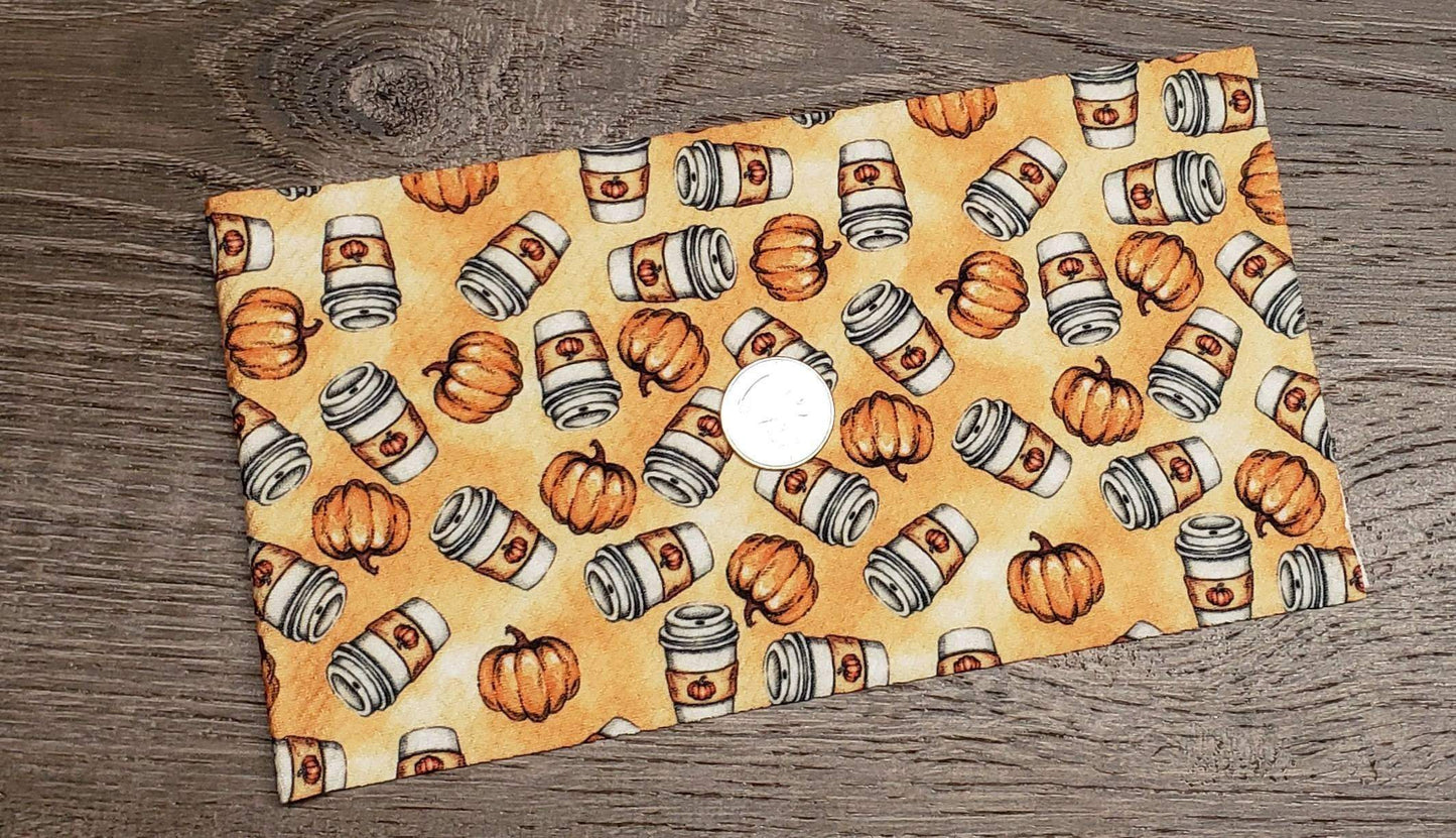 Pumpkin Spice Latte Fabric Strip- Bow Making- Headwrap- Scrunchies