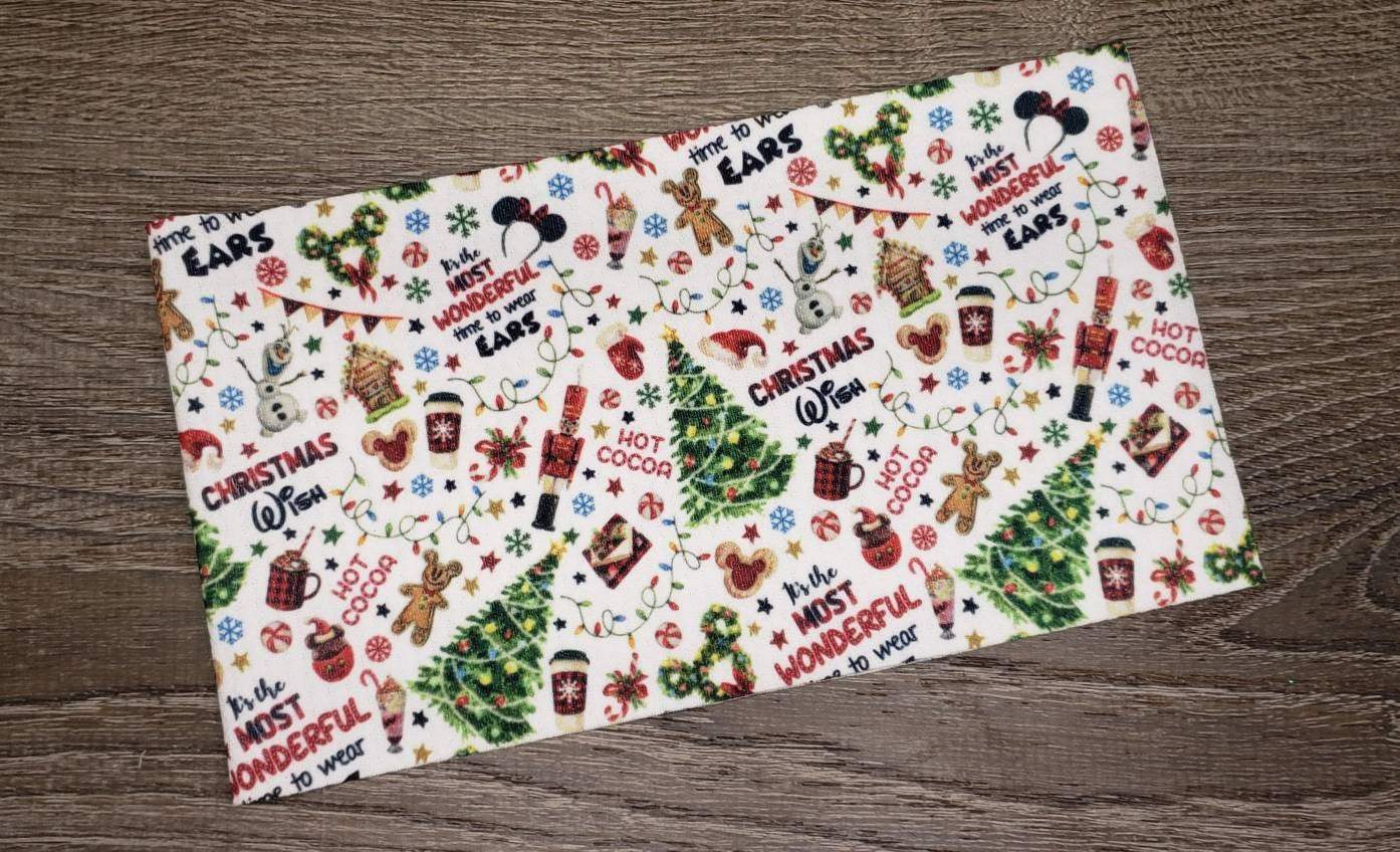 Christmas Wish Fabric Strip- Bow Making- Headwrap- Scrunchies
