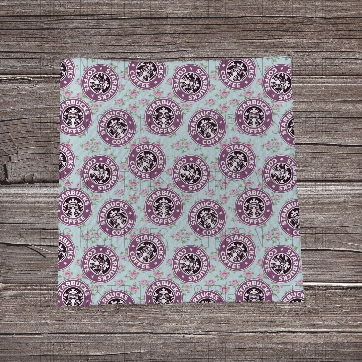 Floral Purple Coffee | Fabric Strip- Bow Making- Headwrap- Scrunchies