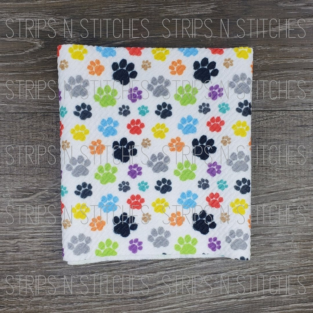 Colorful Paw Prints | Bow Making- Headwrap- Scrunchies