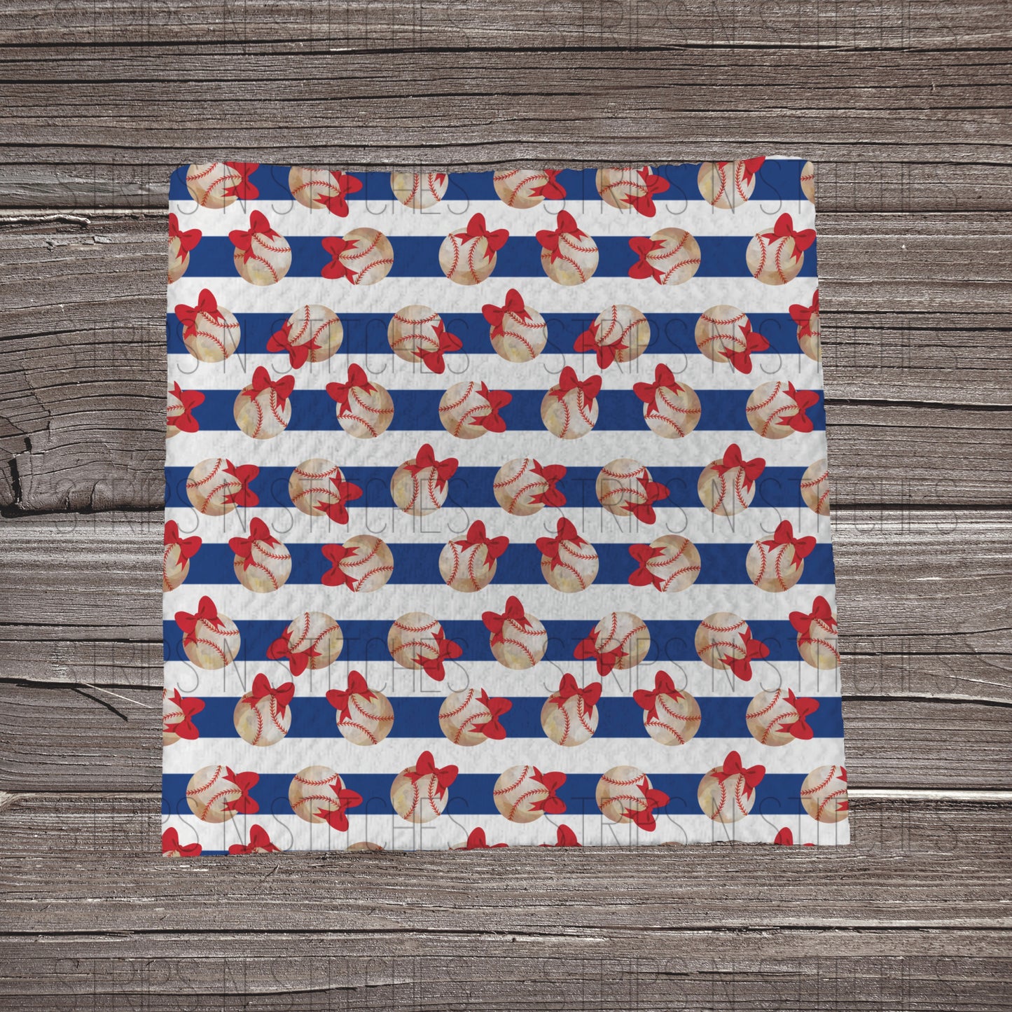 Striped Baseballs & Bows | Fabric Strip- Bow Making- Headwrap- Scrunchies