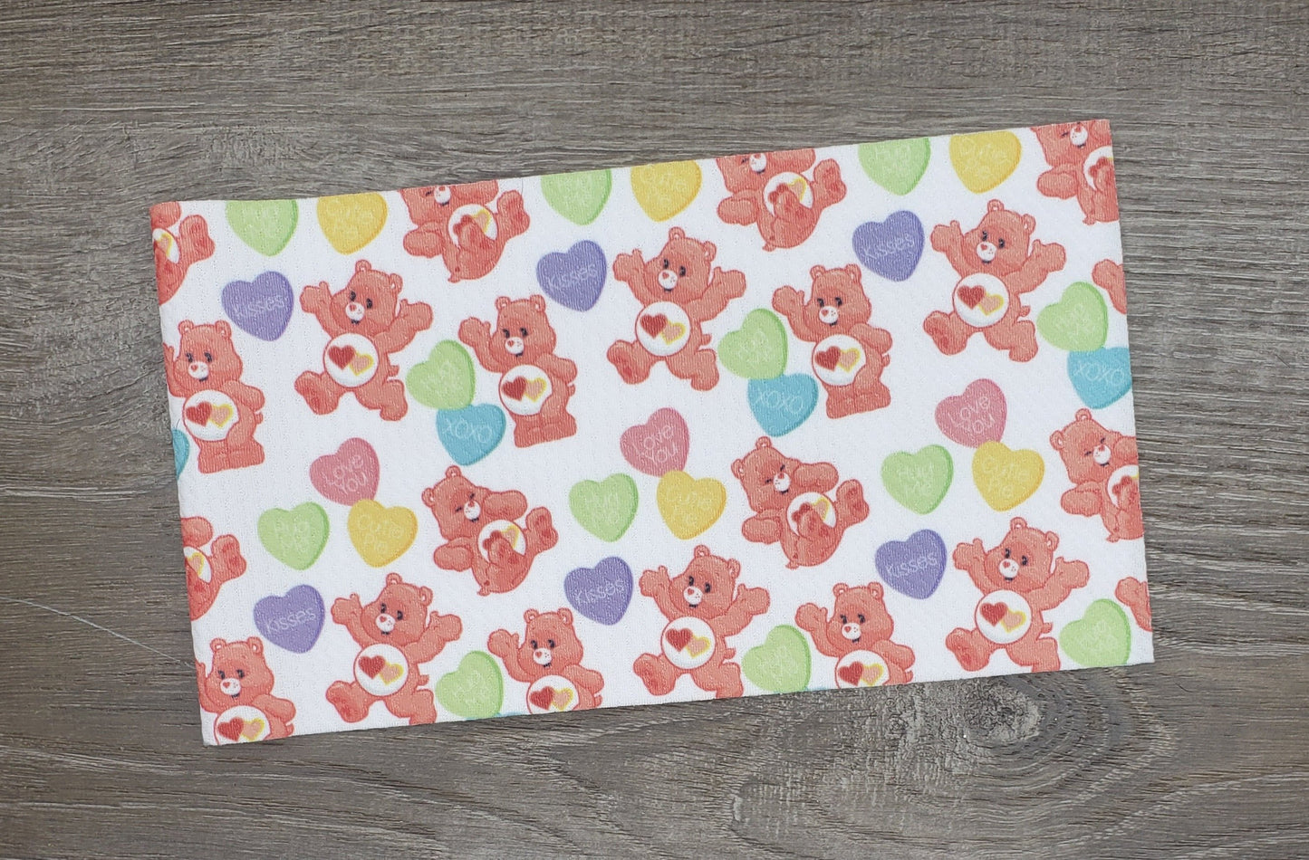 Love a lot Bear Fabric Strip- Bow Making- Headwrap- Scrunchies