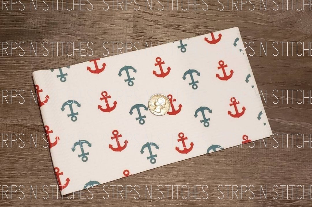 Anchor Fabric Strip- Bow Making- Headwrap- Scrunchies