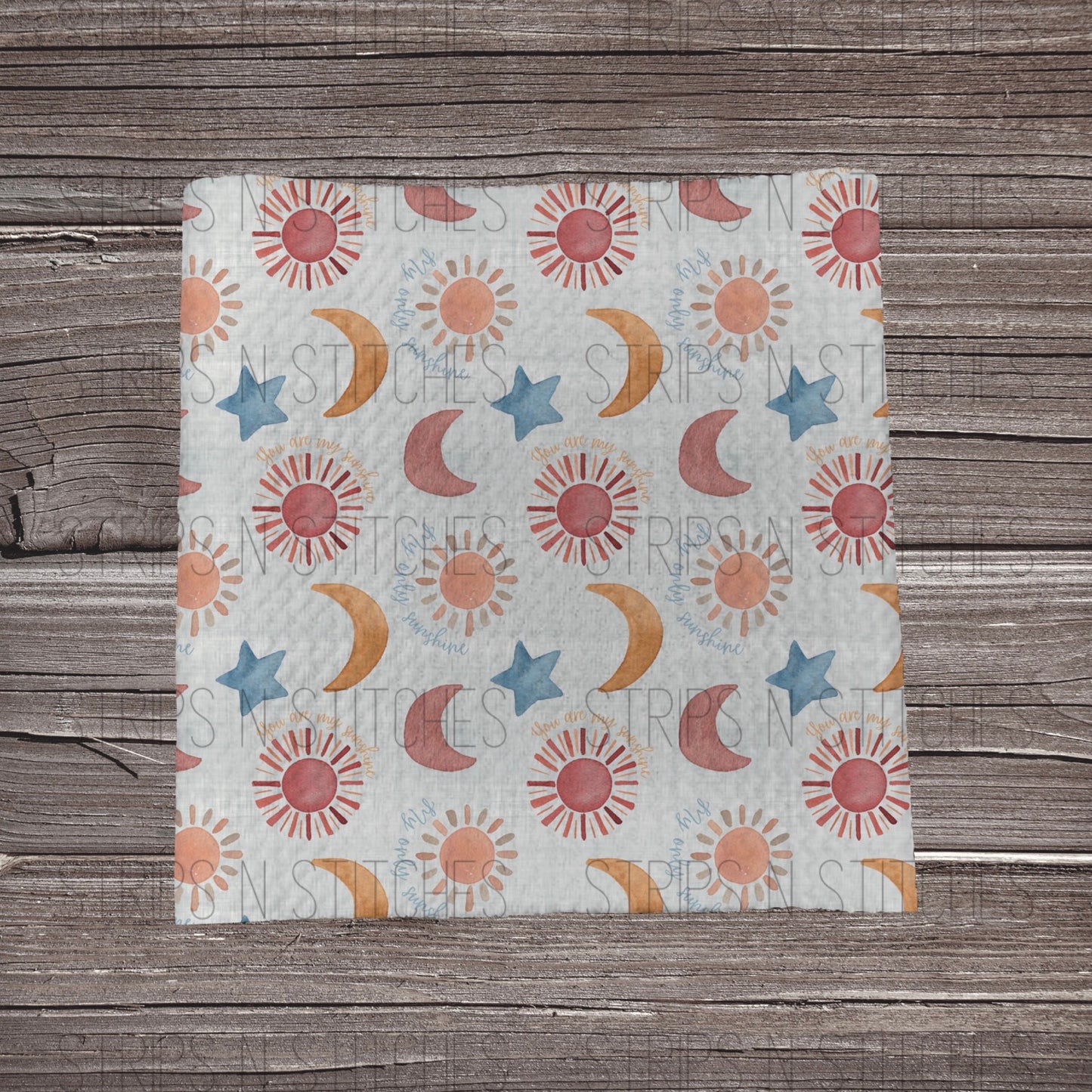 You Are My Sunshine Sun & Moon | Fabric Strip- Bow Making- Headwrap- Scrunchies