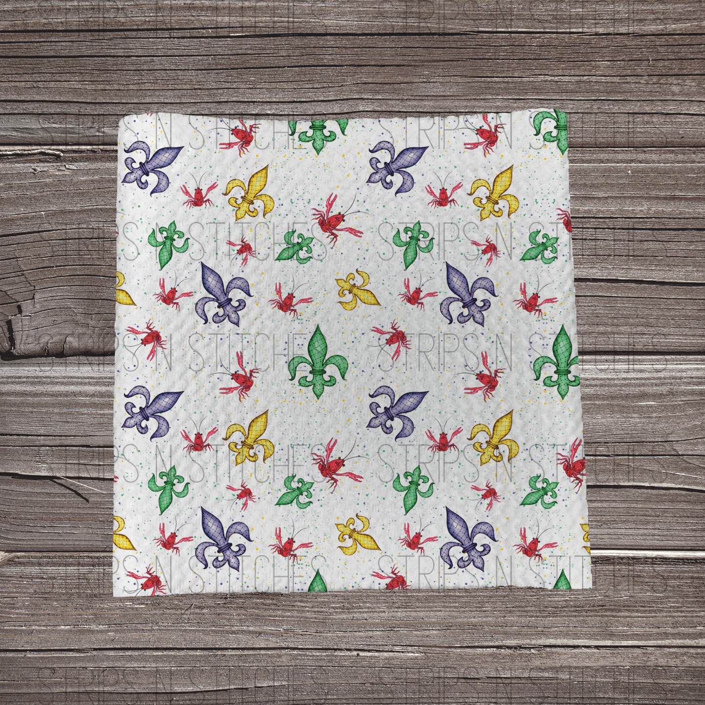 Mardi Gras Crawfish | Fabric Strip- Bow Making- Headwrap- Scrunchies
