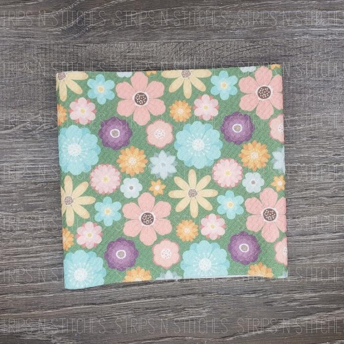 Boho Flowers- Green | Bow Making | Headwrap | Scrunchies