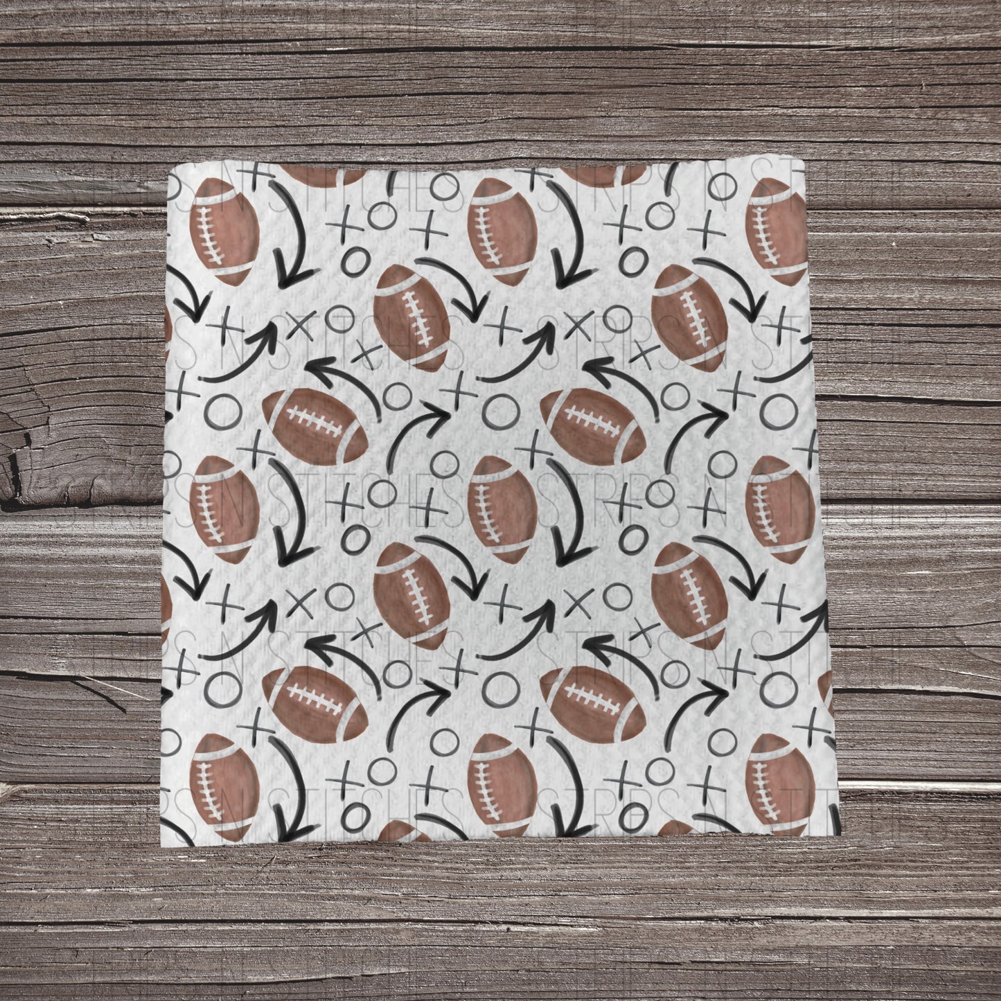 Watercolor Footballs | Fabric Strip- Bow Making- Headwrap- Scrunchies