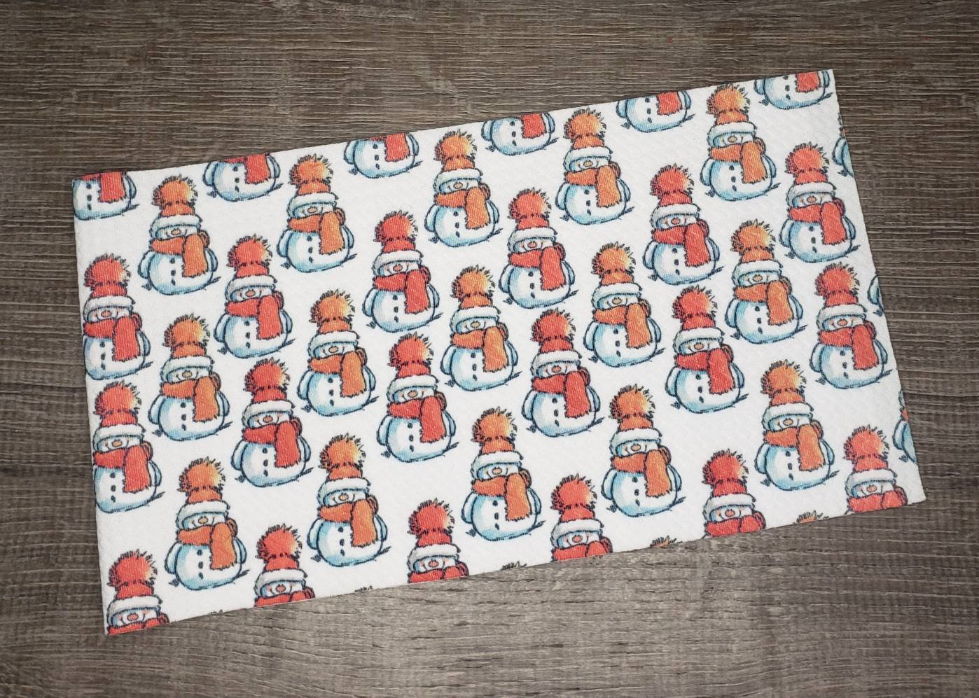 Watercolor Snowman Fabric Strip- Bow Making- Headwrap- Scrunchies