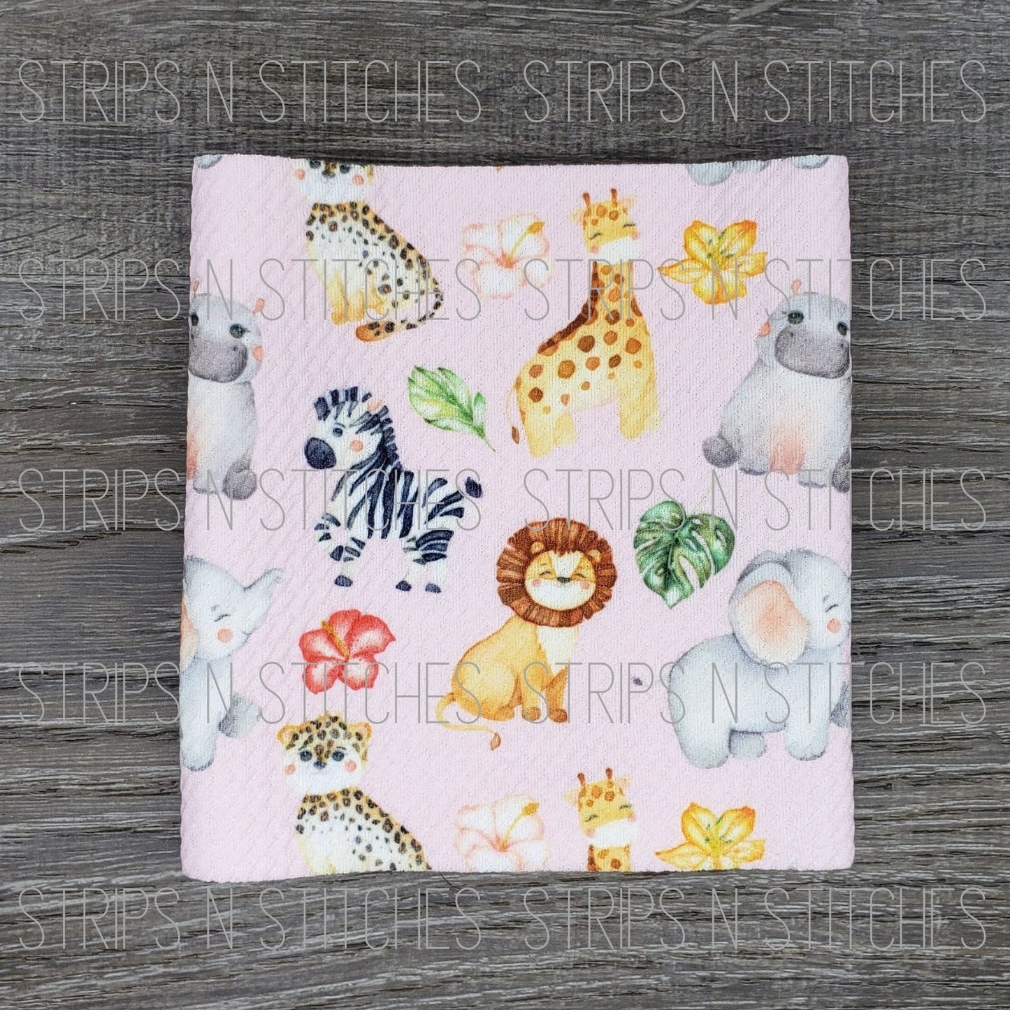 Zoo Friends- Pink | Fabric Strip- Bow Making- Headwrap- Scrunchies