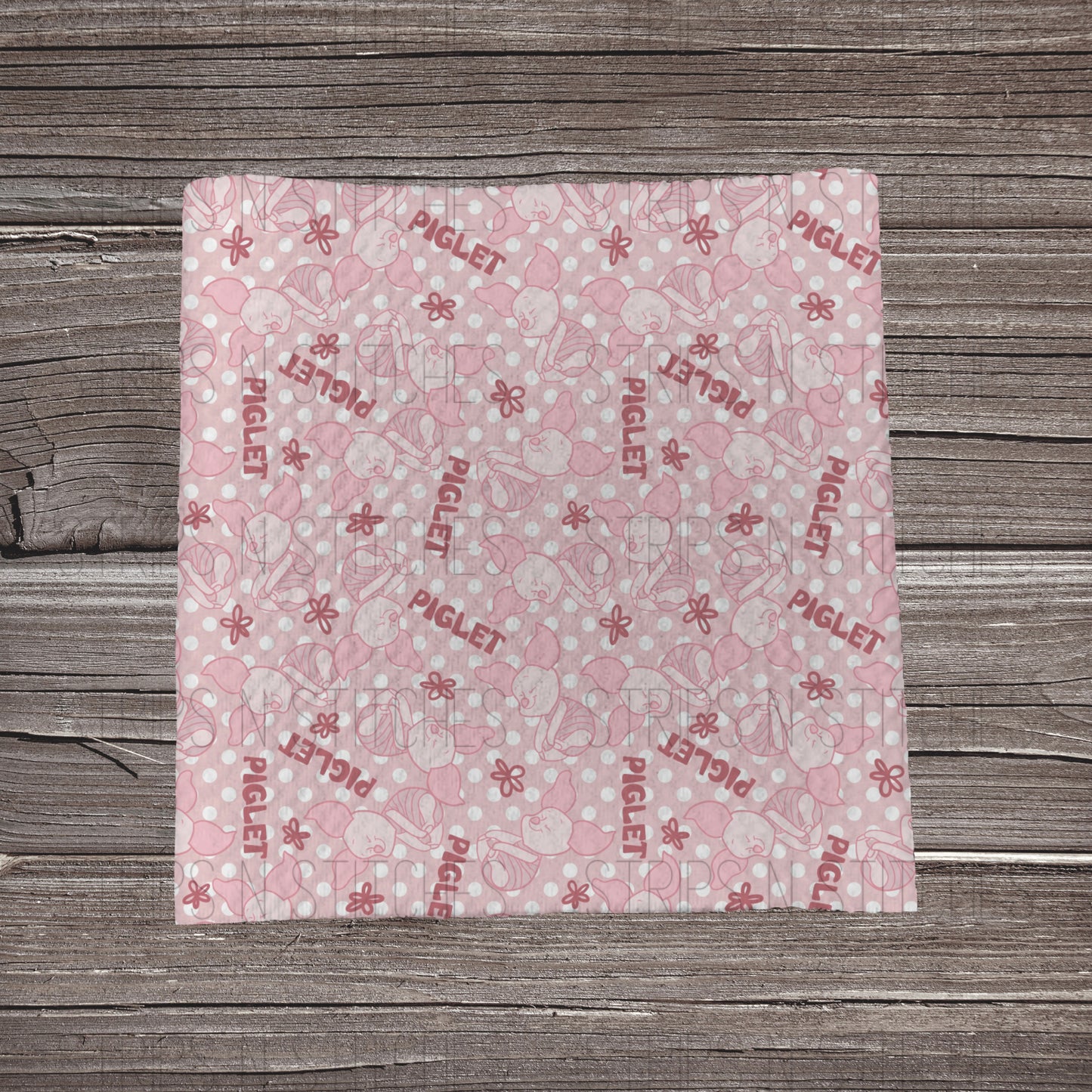Piglet Text | Fabric Strip- Bow Making- Headwrap- Scrunchies