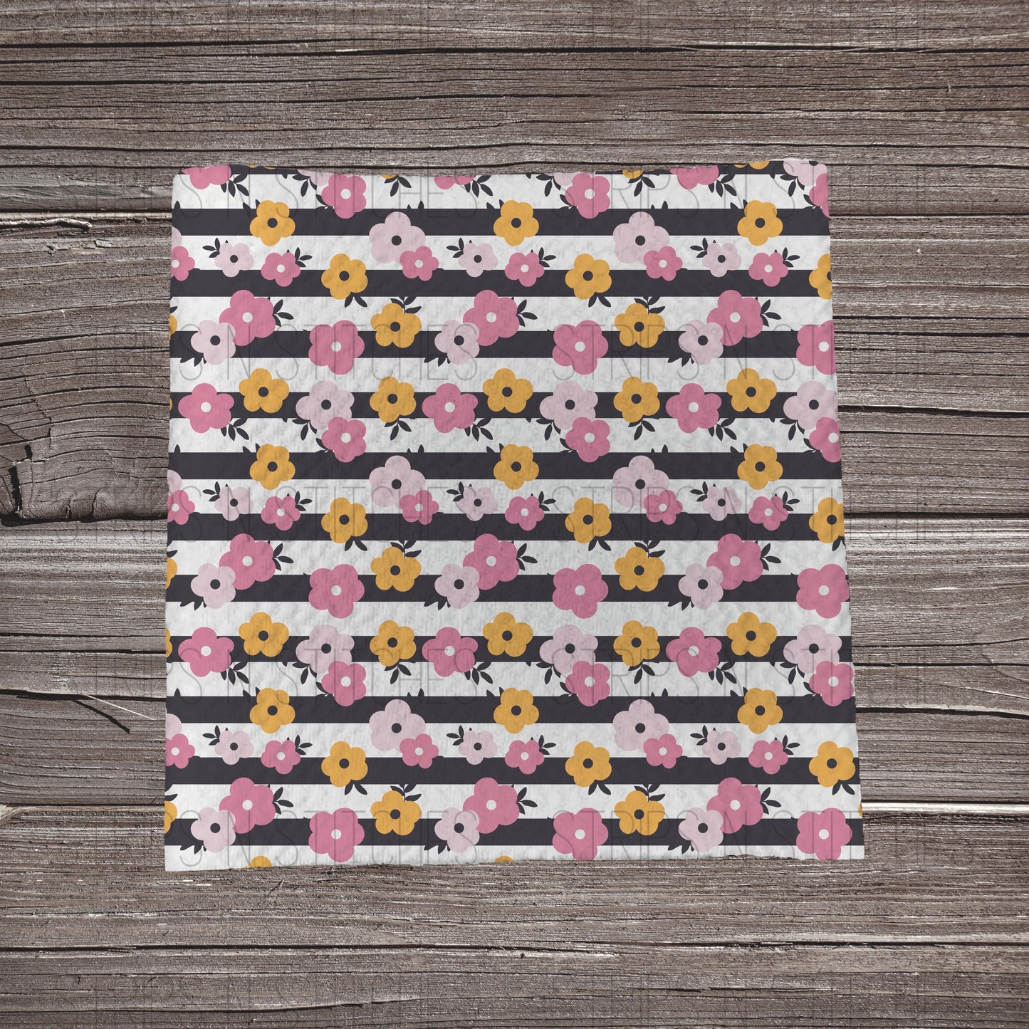 Simple Striped Pink & Orange Flowers | Fabric Strip- Bow Making-
