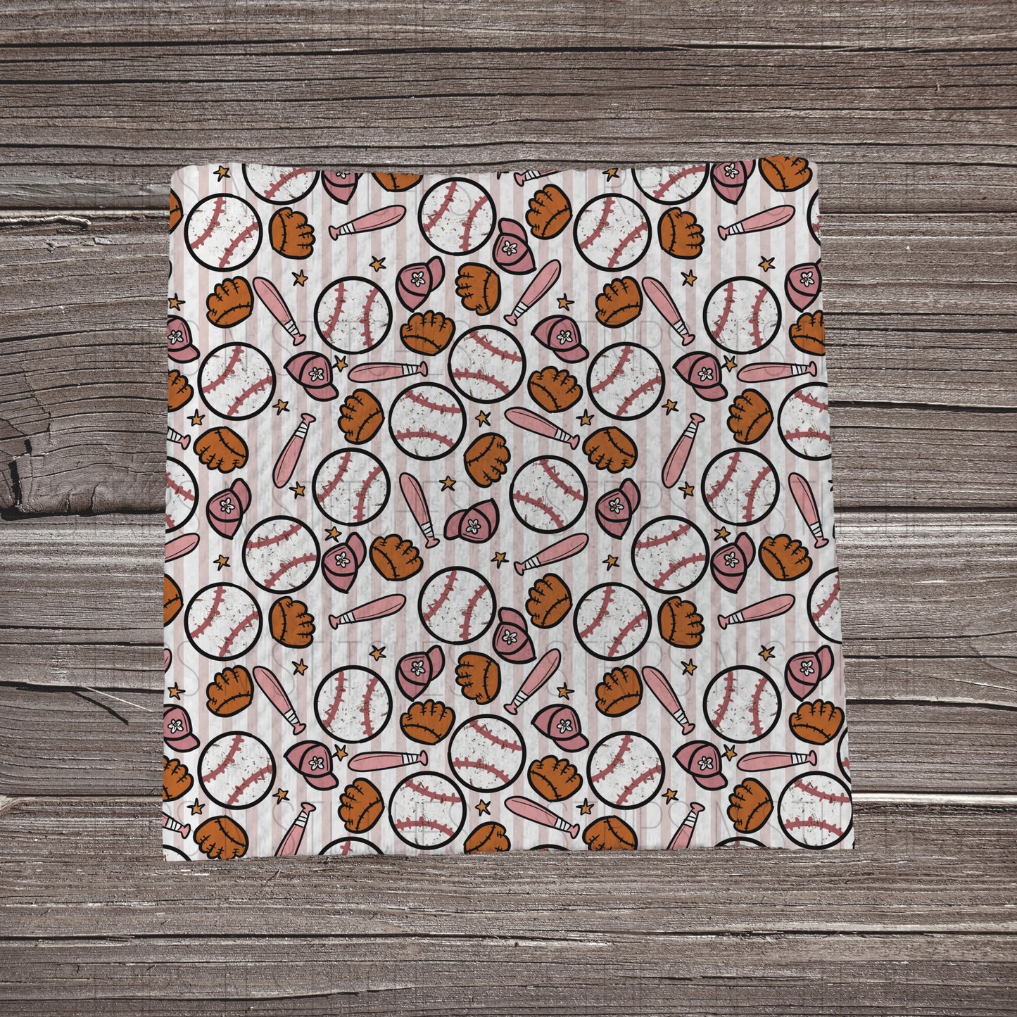 Pink Baseball | Fabric Strip- Bow Making | Headwraps