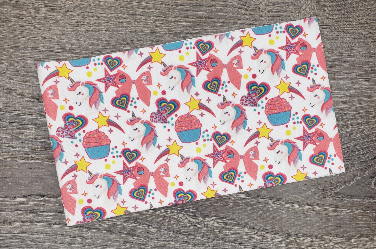 Cupcakes & Unicorns Fabric Strip- Bow Making- Headwrap- Scrunchies